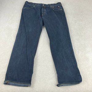 Evisu Mens Jeans 44 Blue Straight Leg Button